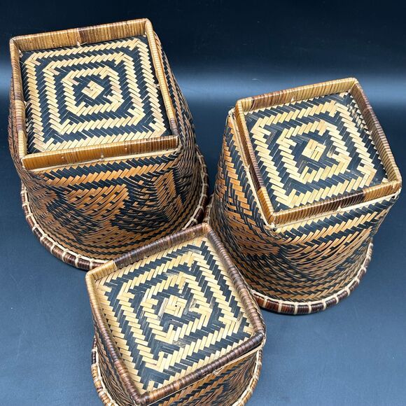 5 Nesting Baskets Tribal Designs (Bjml) - Picture 5 of 8